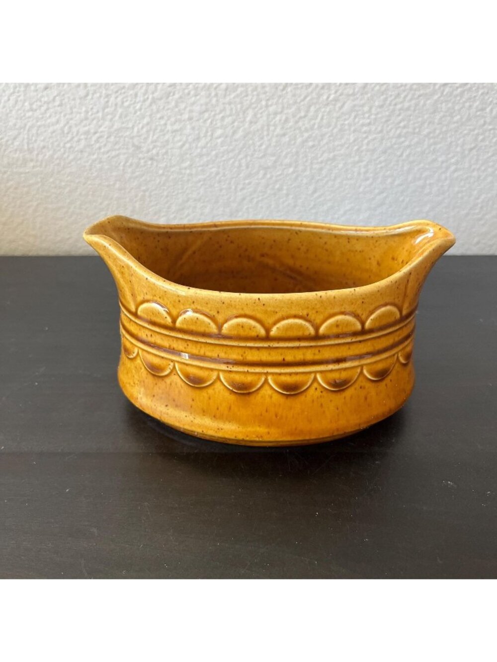 Homer Laughlin 1970s Gravy Boat // Gold Cortez Coventry Castilian Vintage